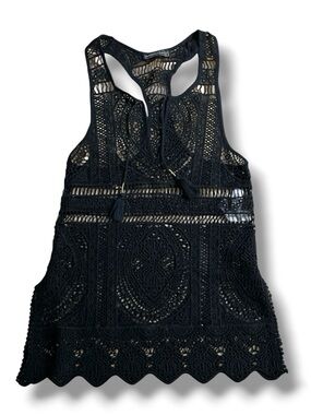 Abercrombie & Fitch Crotchet Swim Cover Up Black Size XS/Small Beach